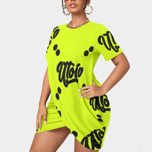Load image into Gallery viewer, UTO IV Women’s Stacked Hem Dress With Short Sleeve（Plus Size）
