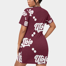 Load image into Gallery viewer, UTO IV Women’s Stacked Hem Dress With Short Sleeve (Plus Size）
