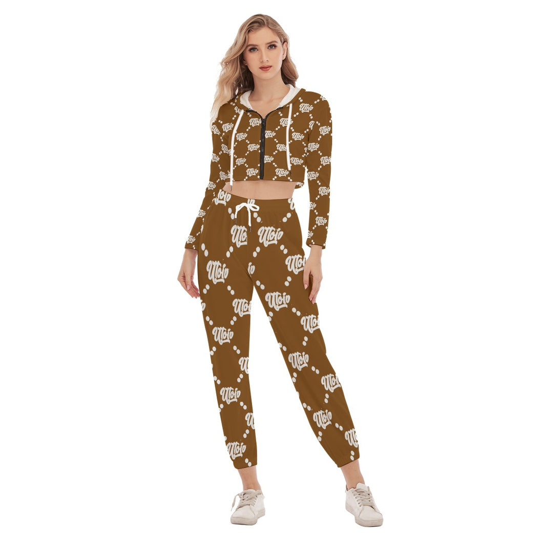 UTO IV Women's Crop Hoodie Sports Set