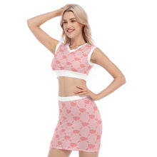 Load image into Gallery viewer, UTO IV Women&#39;s Collarless V Collar Vest Skirt Suit
