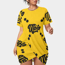 Load image into Gallery viewer, UTO IV Women’s Stacked Hem Dress With Short Sleeve（Plus Size）
