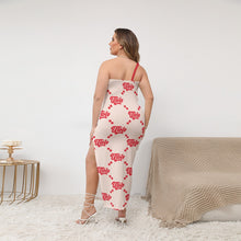Load image into Gallery viewer, UTO IV &quot;Cheesecake&quot; Women&#39;s Oblique-Shoulder Exposure Dress With Side Split (Plus Size)
