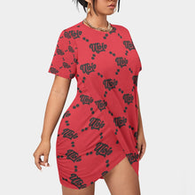 Load image into Gallery viewer, UTO IV Women’s Stacked Hem Dress With Short Sleeve（Plus Size）
