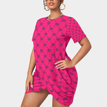 Load image into Gallery viewer, UTO IV Women’s Stacked Hem Dress With Short Sleeve（Plus Size）
