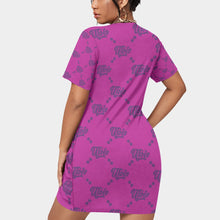 Load image into Gallery viewer, UTO IV Women’s Stacked Hem Dress With Short Sleeve（Plus Size）
