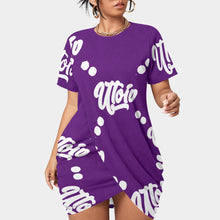 Load image into Gallery viewer, UTO IV Women’s Stacked Hem Dress With Short Sleeve（Plus Size）
