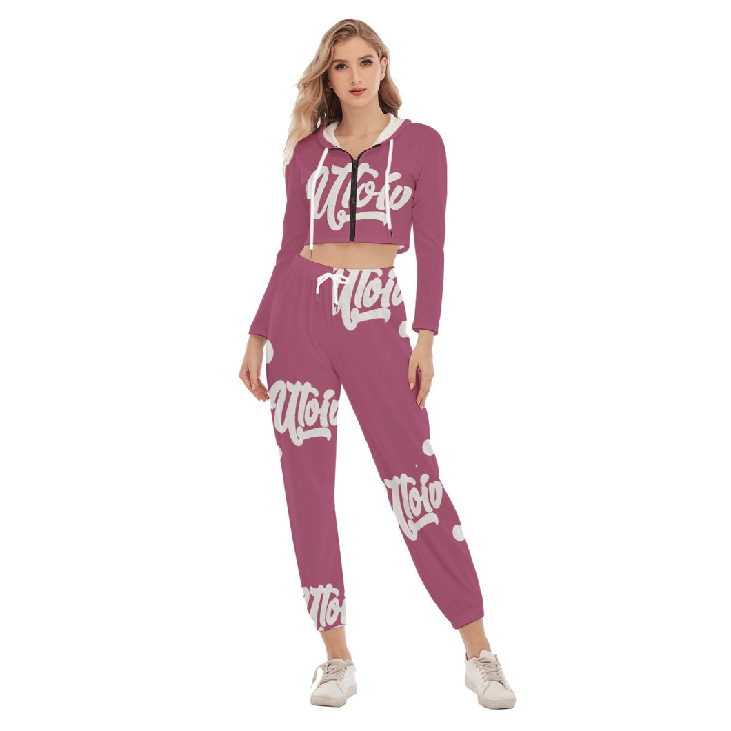 UTO IV Women's Crop Hoodie Sports Set