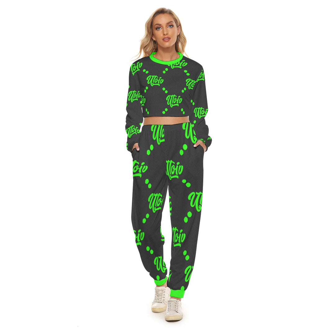 UTO IV Women's Crop Sweatshirt Suit