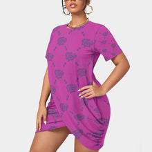Load image into Gallery viewer, UTO IV Women’s Stacked Hem Dress With Short Sleeve（Plus Size）
