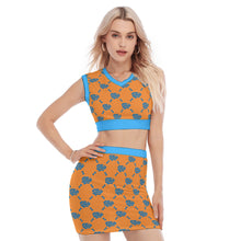 Load image into Gallery viewer, UTO IV Women&#39;s Collarless V Collar Vest Skirt Suit
