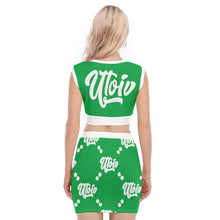 Load image into Gallery viewer, UTO IV V-Neck Vest Skirt Suit
