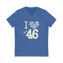 Load image into Gallery viewer, I ❤︎ the 46 Unisex Jersey Short Sleeve V-Neck Tee Off-White
