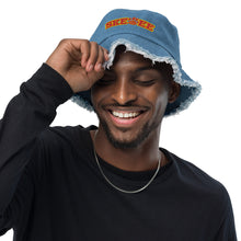 Load image into Gallery viewer, UTO IV SKEGEE Distressed denim bucket hat

