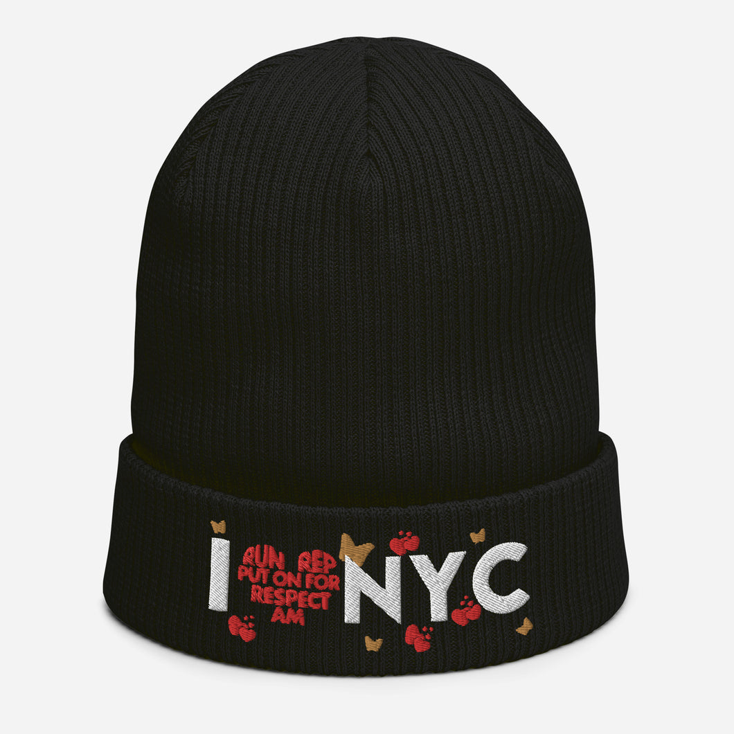 I ❤️ NYC Organic ribbed beanie