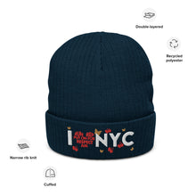 Load image into Gallery viewer, I ❤️ NYC Ribbed knit beanie
