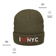 Load image into Gallery viewer, I ❤️ NYC Ribbed knit beanie
